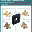 Replacement Escutcheon Plate, Compatible with Moen Genta LX Posi-Temp, for One-Handle Tub and Shower Faucets, Single Metal Square Shower Escutcheon Kit, Matte Black