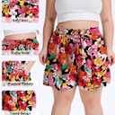 Plus Size Shorts for Women Casual Elastic Waist Wide Leg Flowy Shorts with Pockets Summer Vacation Outfits (XXXL)