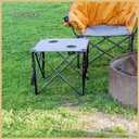 ARROWHEAD OUTDOOR 26 (66cm) Portable Camping Folding Table, 2 Cup Holders, Square, Carrying Case, Steel Frame, High-Grade 600D Canvas, 24" Square Table
