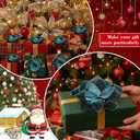 Knitgrip 12 Pcs Christmas Dark Green Velvet Gift Bow for Gift Wrapping 4 Inch Christmas Self Adhesive Glitter Ribbon Bows Stick on Flocked for Xmas Present Wrapping Decor Wreaths Tree