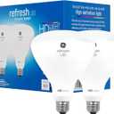 GE Refresh LED Light Bulbs, 65 Watt, Daylight, BR40 Indoor Floodlights (2 Pack)