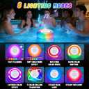 2 Pack Floating Pool Lights with Bluetooth Pool Speaker, 2-in-1 RGB Pool Lights, IP68 Waterproof, 360 Hi-Fi Sound for Pool, Hot Tub and Outdoor Parties