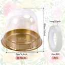 Whaline 50Pcs 4.3Inch Disposable Individual Charcuterie Cup Clear Plastic Cupcake Container Single Dessert Holders with Lids for Food Favor Display Charcuterie Grazing Table Catered Event Wedding