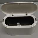 Mini Trash Can with Lid Removable Small Garbage Can, Tiny Plastic Trash Bin, Pop Up Countertop Wastebasket, Counter Garbage Lint Bin for Bathroom,Office,Kitchen,Desk(White)