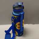 32 oz Water Bottles with Straw & Strap, Motivational Water Bottles with Times to Drink, BPA Free Reusable Sports Water Bottle with Sleeve Carrier for Hiking, Travel, Running or Fitness