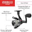 Zebco Verge Spinning Reel and Fishing Rod Combo, Changeable Right- or Left-Hand Retrieve, Pre-Spooled with Zebco Fishing Line