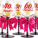 60 and Fabulous Birthday Wine Glass for Women | Fun Gift for Woman Turning Sixty Years Old | Best Friend, Sister, Grandma, Cousin, Co-Worker | Big 23 oz, 8.8 Inch Tall Wine Glass