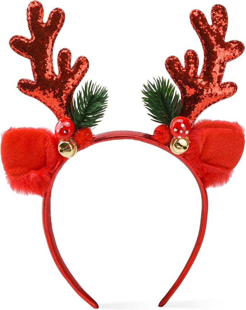 Christmas Headbands Christmas Elk for Women Girls Hair Bands Red Glitter Elk Antlers Headbands Holiday Party Gift Costume Costume Decoration Accessory
