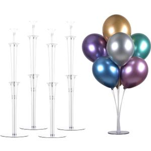 LANGXUN 4 Pack 28" Height Table Balloon Stand Kit for Birthday Party Wedding Decorations, Balloons Arch Kit for Graduation Party and Christmas Balloon Decorations