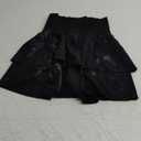 Sequin Metallic Silver Skirt Sparkly Gold Elastic High Waist Dance Skirts for Black 8-9 Years L