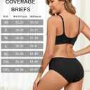FINETOO Cotton Underwear for Women High Waisted Ribbed Full Coverage Briefs Soft Breathable Moisture Wicking Panties 6 Pack (M)