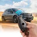 for Mercedes Key fob Cover. Compatible with Mercedes Benz C E R S M, GLA, GLE, GLS, GLK CLA, CLK, AMG 3 Button Smart Leather Car Key Protector Case Shell Chain Accessories/ Black