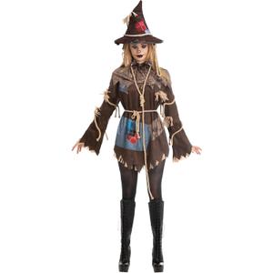 Spooktacular Creations Scary Scarecrow Costume Women, Evil Scarecrow Dress, Creepy Halloween Costumes for Women Adult 2025 (X-Large)