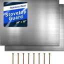 Oudain 24 x 30 Inch Stainless Steel Backsplash Kitchen Reversible Metal Backsplash Behind Stove Metal Sheet Panels with 4 Pre Drilled Holes and Screws for Wall Protector(2 Set)