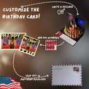 3 x Talking Pop Up Birthday Card for Men and Women with Lights & Blow-out Candle, Real Voice Birthday Message with DIY Numbers, Funny Political Dad Birthday Gift for Men and Fans with Golden Cover