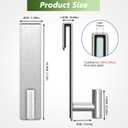 Shower Door Hooks, Heavy Duty Rack Hooks for Robe, Stainless Steel Robe Towel Hooks for Bathroom, Fits Frameless Glass Shower Doors up to 3/8" (10mm) Thick (Silver, 2 Pack)