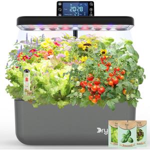 Hydroponics Growing System Kit with Seeds: 12 Pods Indoor Herb Garden Kit with LED Grow Light Plant Germination Kit Aeroponic Healthy Fresh Herbs Vegetables Hydroponic Planter for Home Kitchen Office