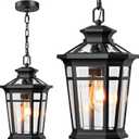 Black Large Outdoor Pendant Light, Extra Large Outdoor Hanging Light, 9''-large Size