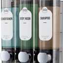 Shampoo and Conditioner Dispenser, Shower Soap Dispensers 3 Chamber No Drill Refillable Wall Mounted Shampoo Body Wash Dispenser for Shower 3 * 300 ml Container for Bathroom Hotel RV, Clear