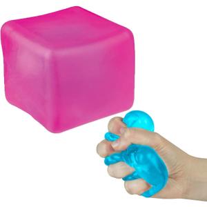 Sensory Squishies Ice Squeeze Ball, Slow Rising Stress Relief Cube for Adults, Stretchy Hand Fidget Toys for Stress Relief (Pink)