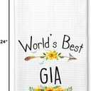 World's Best Gia Kitchen Towel, Floral Sunflower Kitchen Towel, Best Gia Ever, Gift Mothers Day Birthday Christmas Thanksgiving for Gia, Soft and Absorbent Kitchen Tea Towel