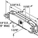 2 Pack Sliding Patio Door Tandem Roller Assembly Fits for Truth P/N #31761A & #30410, Milgard, Marvin, Jeld-Wen, 5-3/4" Screw Hole Centers, 1-1/4" Steel Ball Bearing, Side Adjustment