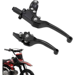 JFG RACING Motorcycle Brake Clutch Lever 7/8'' 22mm Folding Levers Aluminum Alloy Universal for CRF50 KLX SSR TTR 110 125 150 200 250cc Dirt Pit Bike ATV Mini Bike Black