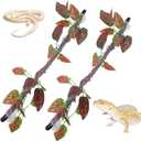 VCEPJH Reptile Climbing Branch Decor 2 Pcs Bendable Jungle Vine with Suction Cup Terrarium Plant Decoration for Gecko Bearded Dragons, Snake,Frogs, Chameleons Cage Accessories (I)