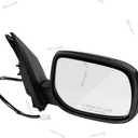 Passenger Side Mirror Assembly Compatible with Toyota Corolla 2009-2013 Non-heated Power Adjustable Glass Replace 8790802B50, TO1321249, TO1321260, 128-50262BR Black (3Pin Right)