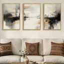 Drsoum Boho Plant Wall Art Framed Bohemian Wall Decor Abstract Geometry Artwork Hallway Bedroom Home Office Prints Ready to Hang 16x24in Natural Framed