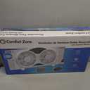 Comfort Zone Window Fan for Bedroom, 9 inch 3 Speed Dual Fans with Auto-Locking Expanders, 3 Modes (Cool, Circulate, Exhaust), Remote Control, Fabric Cover plus Bug Screen, White (9" Twin Window Fan w/ Remote)