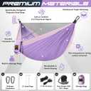 Camping Hammock Mosquito Net, Double & Single Portable Hammocks for Kids Hammocks with 2 Tree Straps, Hammock Tent for Travel Camping, Camping Accessories for Indoor Outdoor Hiking Backpacking, Purple Pink Small