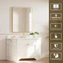 LED Bathroom Mirror with Lights, 30x36 Inch Gold Metal Framed LED Mirror for Bathroom, 3 Colors and Stepless Dimmable Wall Mounted Lighted Bathroom Vanity Mirror, Anti-Fog, Memory