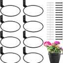 8-Pack 6 Inch Flower Pot Holder Ring Wall Mounted Metal Flower Pot Hangers Wall Hanger Bracket Rings Black Planter Bracket for Home, Garden, Indoor Outdoor Pots