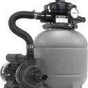 XtremepowerUS 12" Sand Filter for Above-Ground Swimming Pools Max 2,400GPH 7-Way Multi-Port Valve Pool Pump Up to 10,000 Gallons Strainer Basket (Include Filter Media)