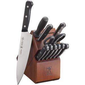 HENCKELS Solution Razor-Sharp 12-pc Knife Set, Chef Knife, Bread Knife, Steak Knife, German Engineered Informed by 100+ Years of Mastery,Walnut