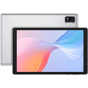 10 Inch Tablet, Android OS with 2GB RAM 32GB Storage, Quad-Core Processor, 6000mAh Battery, 10.1" HD IPS Display, Wi-Fi 6, Dual Camera, Silver