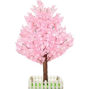 Artificial Cherry Blossom Tree - Handmade Pink Fake Cherry Blossom Tree Centerpieces for Wedding Party Christmas Garden Indoor & Outdoor (4 FT)