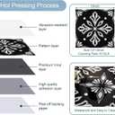 Dureidos Peel and Stick Floor Tiles: Black and White Waterproof Vinyl Flooring, 12"x12" Self-Adhesive Easy to Install Tile Sticker, 10PCS Covering 10 sq ft for Bathroom, Kitchen, Bedroom