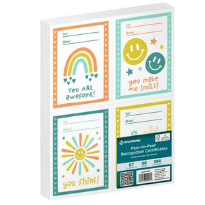 PrintWorks Multicolor Peer Recognition Cards, 8.5 x 11, 67lb, 384 Cards, 96 Sheets, Unisex