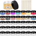 2oz Plastic Jars with Lids 36PCS Small Cosmetic Slime Containers Clear Travel Round Jars Empty Sample Containers Leak Proof Pot Jars with Black Lids for Lotion and Cream Acrylic Powder
