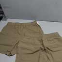 2 x ODODOS Men's Athletic Shorts with Pockets 5" Quick Dry Lightweight Workout Gym Running Shorts, Tan, Small