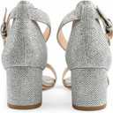JOY IN LOVE Women's Chunky Low Heels Ankle Strap Open Toe Block Heel Sandals, 8.5 US