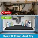 URMONA 27'' x 18" Waterproof Silicone Under Sink Mat Cabinet and Counter Protector, Shelf Liner for Kitchen and Bathroom, Storage and Organizers, Litter Mat, Pet Cat Puppy Essentials（Black）