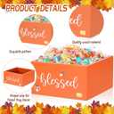 2 Pcs Fall Candy Bowl Dish Mini Wooden Autumn Candy Bowl Thankful Blessed Thanksgiving Harvest Candies Holder Farmhouse Party Supplies for Tiered Tray Holiday Table Decor Housewarming Gift