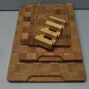 Kikcoin Extra Large Bamboo Cutting Boards, (Set of 3) Chopping Boards with Juice Groove Bamboo Wood Cutting Board Set Butcher Block for Kitchen, End Grain Serving Tray