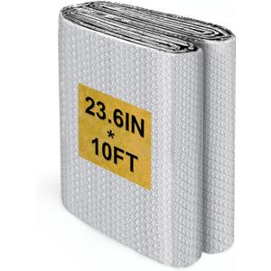 Reflectix Insulation Roll, (23.6IN X 10FT) Reflective Foil Insulations, Reflective Window Insulations for Summer Heat, Aluminum Foil Insulation Radiation Barrier for Windows, RV, Garage Door