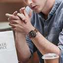 14mm 16mm 18mm 20mm 21mm 22mm 23mm 24mm Leather Watch Band Quick Release Watch Strap Replacement Deployment Buckle Wristband for Men and Women (Glossy Leather/Drak Brown)