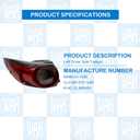 LED Driver Left Side Tail Light Assembly Outer Compatible With 2017-2020 Mazda CX-5 CX5 Replace KB8B-51-160E