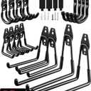 LANDNEOO Garage Hooks, 20-Pack Steel Garage Accessories for Organization and Storage, Heavy Wall Mount Duty Hooks with Anti-Slip Coating for Hanging Ladder, Bike, Power Tools and More Tools, Black